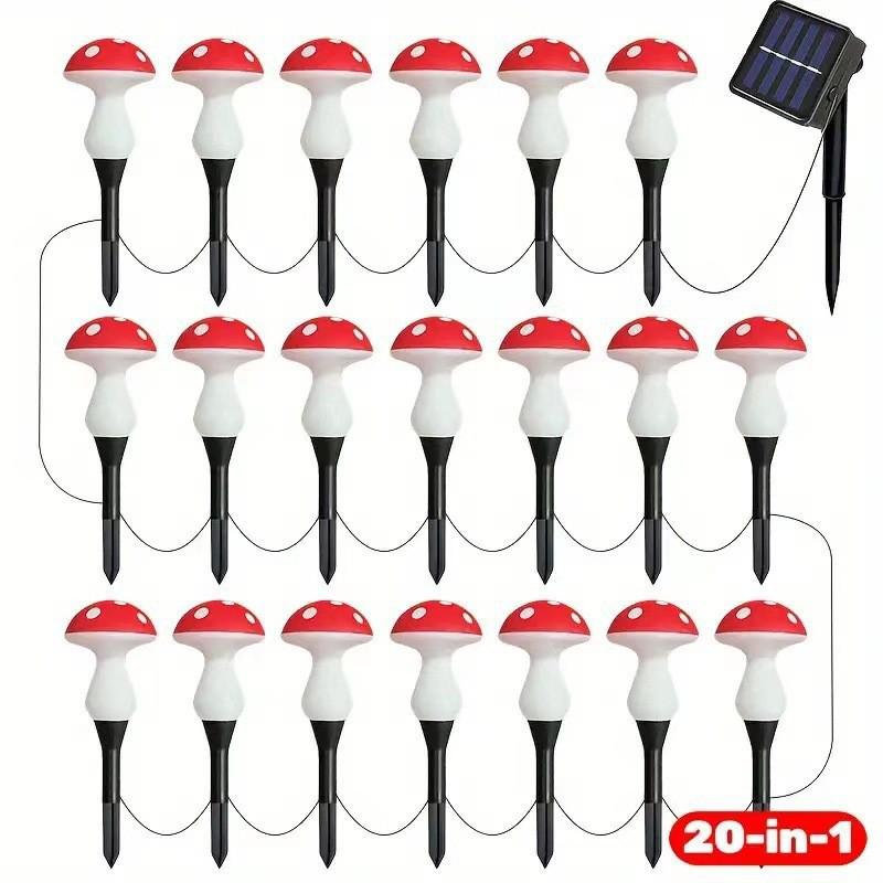 Solar LED Ground Plug Mushroom Light: Waterproof Outdoor Garden Decoration