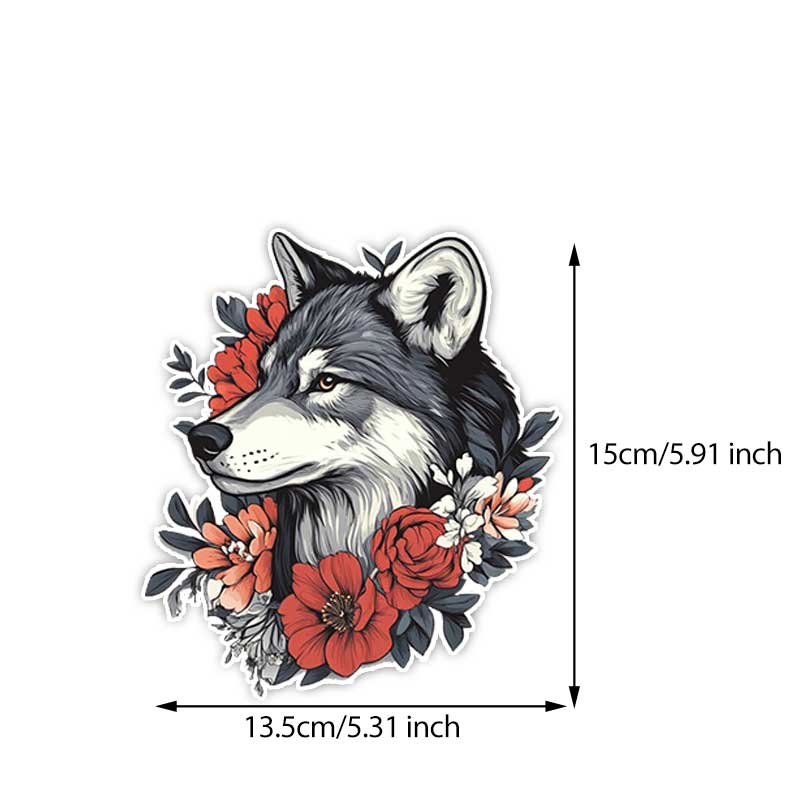 Car Stickers Flower Wolf Waterproof Vinyl Decals Auto Body Window Bumper Decor Motorcycle Helmet Stickers TM312