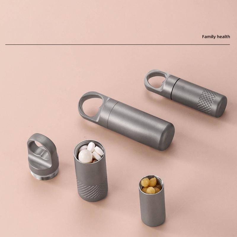 Waterproofs Medicine Box Case Keychains Holder Pills Box Case Titaniums Pills Container Bottles Pills Container