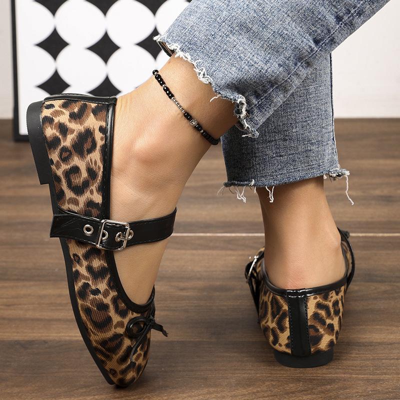 New Women's Buckle Strap Bow Flat Sole Shoes, Women's Shallow Mouth Ballet Casual Breathable Work Shoes