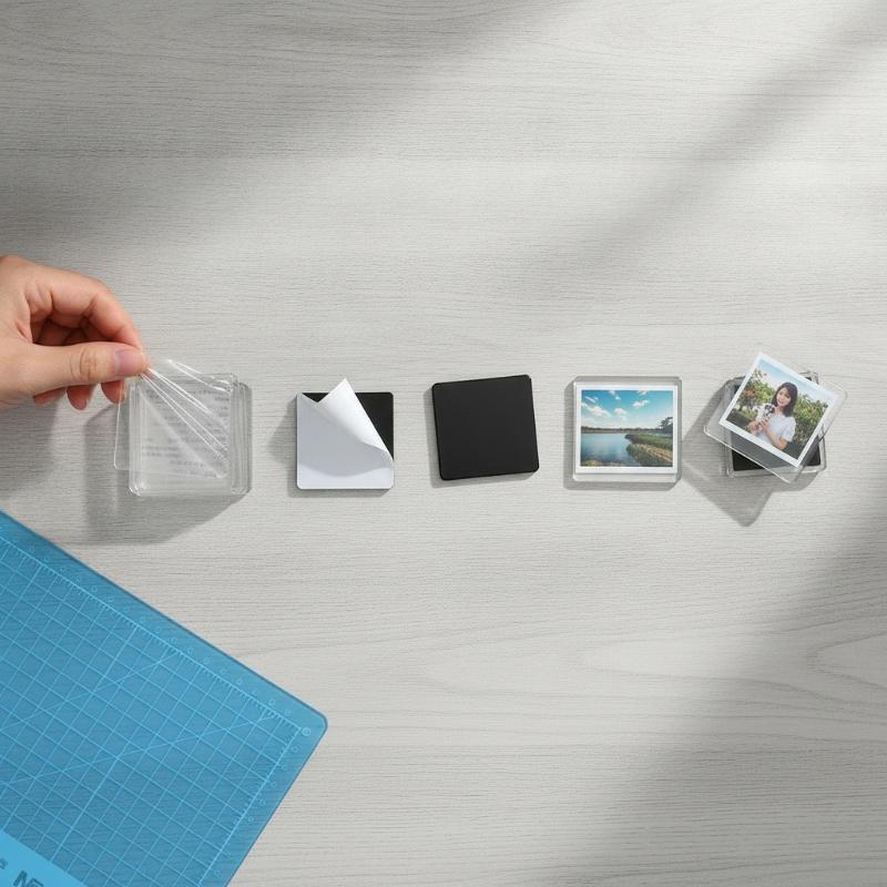 10 Наборов Ручной Работы Индивидуальные Фото Магниты на Холодильник Набор 5x3см DIY Акриловый Набор Наклеек Для Декора Холодильника и Подарок-Сувенир