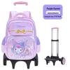 Large Trolley Backpack for Girls Grades 2-4-6, Ages 7-12, with Double Shoulder Straps