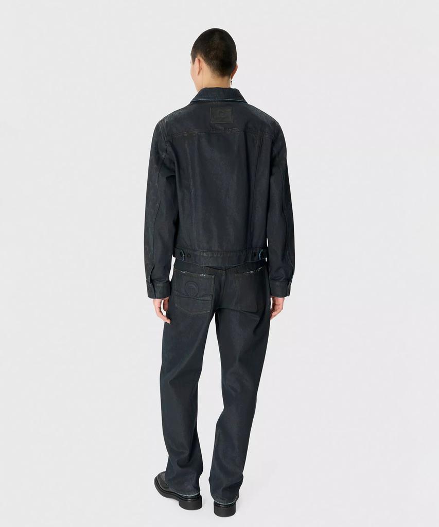 Marine Serre (M) Moon Waxed Denim Jacket Black Moon Waxed Denim Jacket Bk99 Black