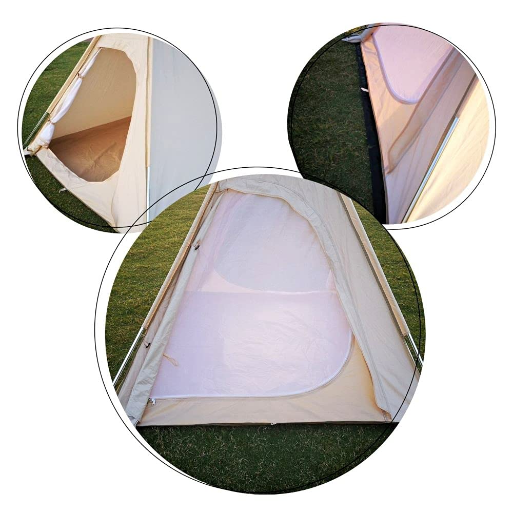 2 м семейная уличная хлопковая парусиновая кемпинговая трехсезонная водонепроницаемая палатка-пирамида с двойной дверью для 2-3 человек