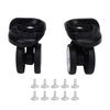 2pcs Luggage Suitcase Wheels Black Universal Rotation Quiet Double Row Casters for Spare Parts
