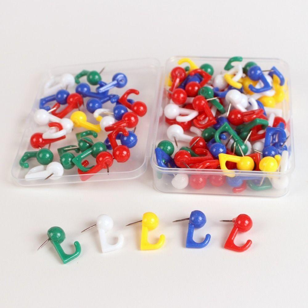 100Pcs DIY Colorful Push Pins Reusable Multifunctional Board Thumbtack Easy Install with Box Thumb Tacks Office School Supplies