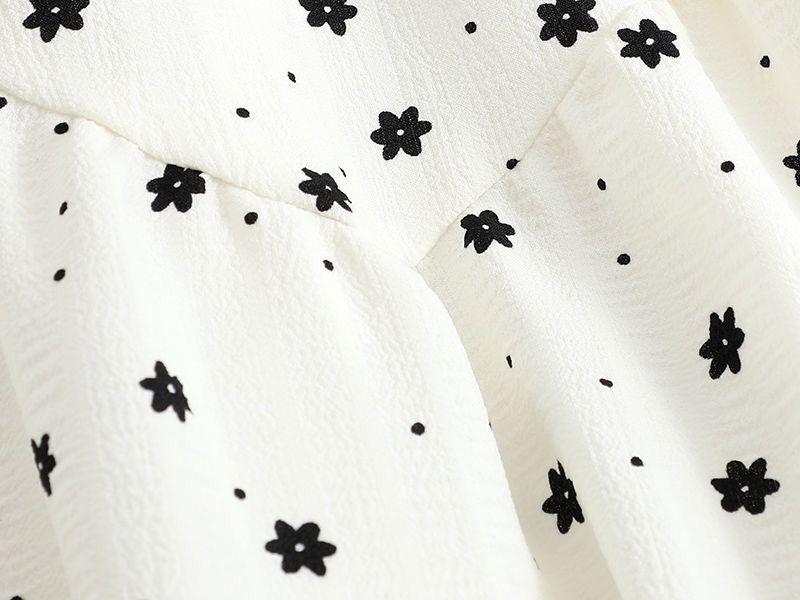 Платье миди с цветочным принтом и принтом в горошек большого размера - Женская летняя А-силуэтная юбка