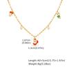 Cartoon Santa Claus Christmas Tree Pendant Imitation Pearl Stainless Steel Square Chain Necklace Trendy Jewelry Gifts for Women