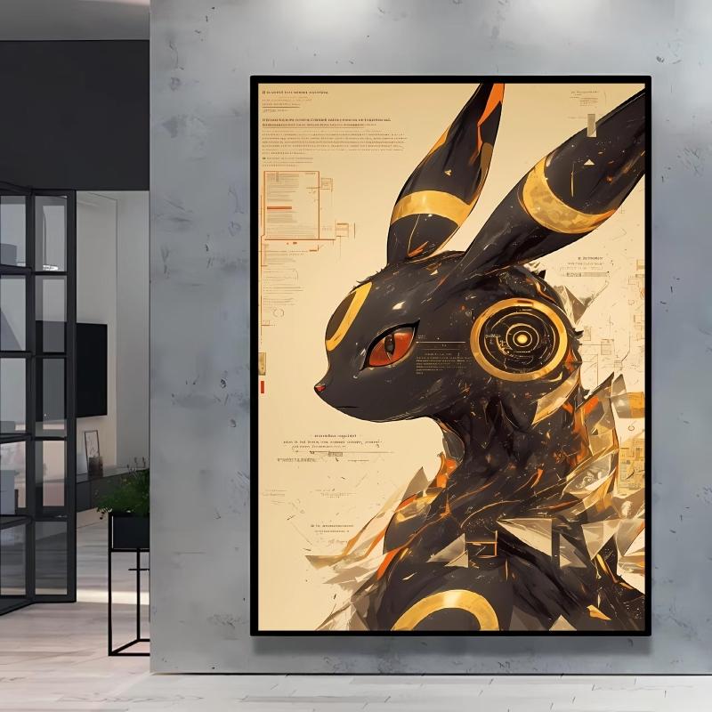 Japanese Anime Canvas Paintings Pokemon Umbreon Retro Style Cartoon Picture Modern Home Living Room Children's Room Decor Poster