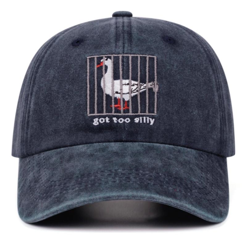 Высококачественная Хлопковая Джинсовая Кепка-бейсболка с Вышивкой 'Silly Goose', Ретро Козырек, Повседневная Мягкая Кепка, Унисекс, Подарок