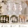 Soft Pink White Snowman Ornament Cute Plush Snowman Doll Christmas Tree Decorations  Snowman Decor