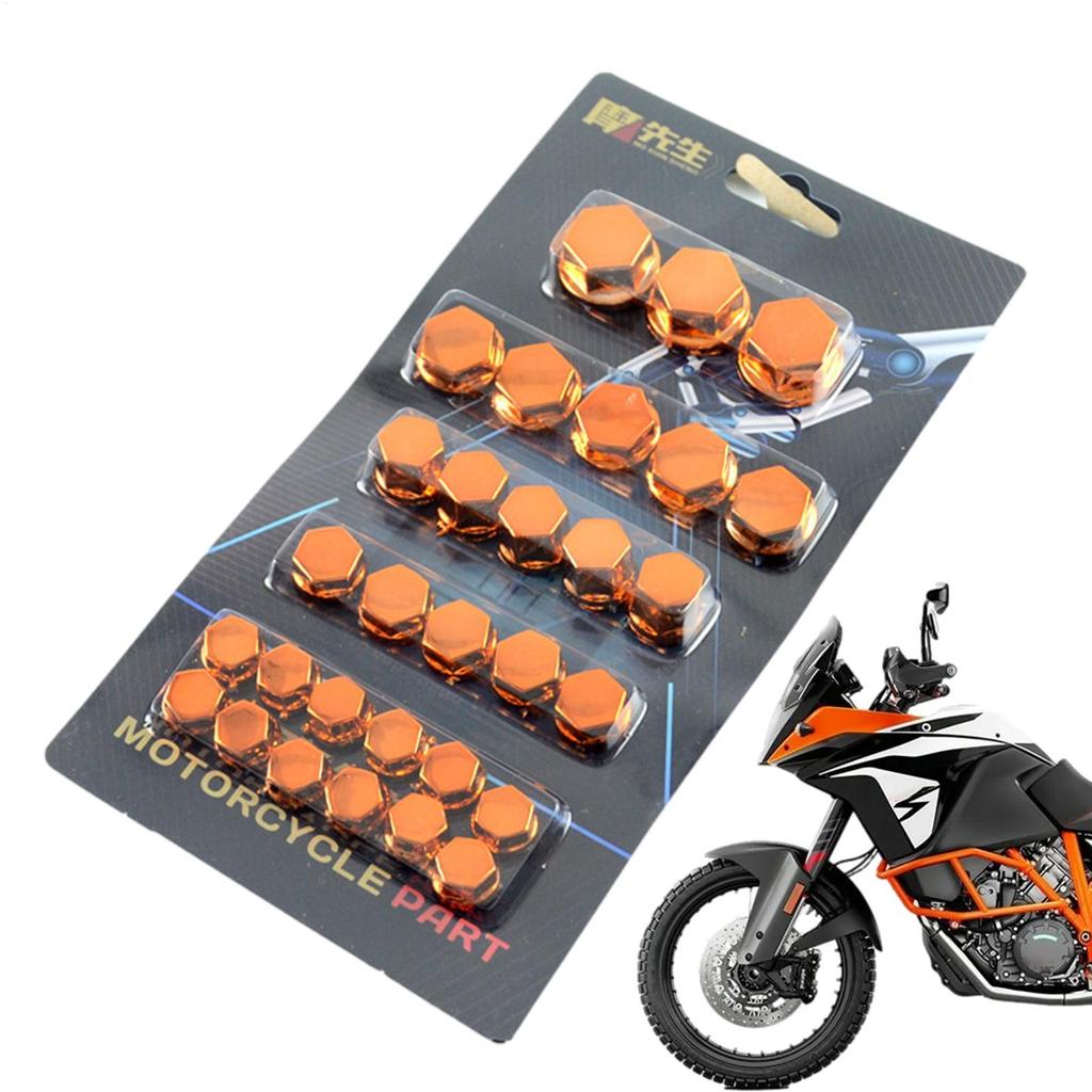 Motorcycle Nut Bolt Cover Motorcycle Screw Hat Cover 30PCS/Set Screw Nut Bolt Covers Rustproof Engine Nut Bolt Cover