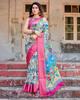 Women Designer Tussar Silk Lightweight Soft & Elegant Digital Printed Saree With Unstitched Blouse