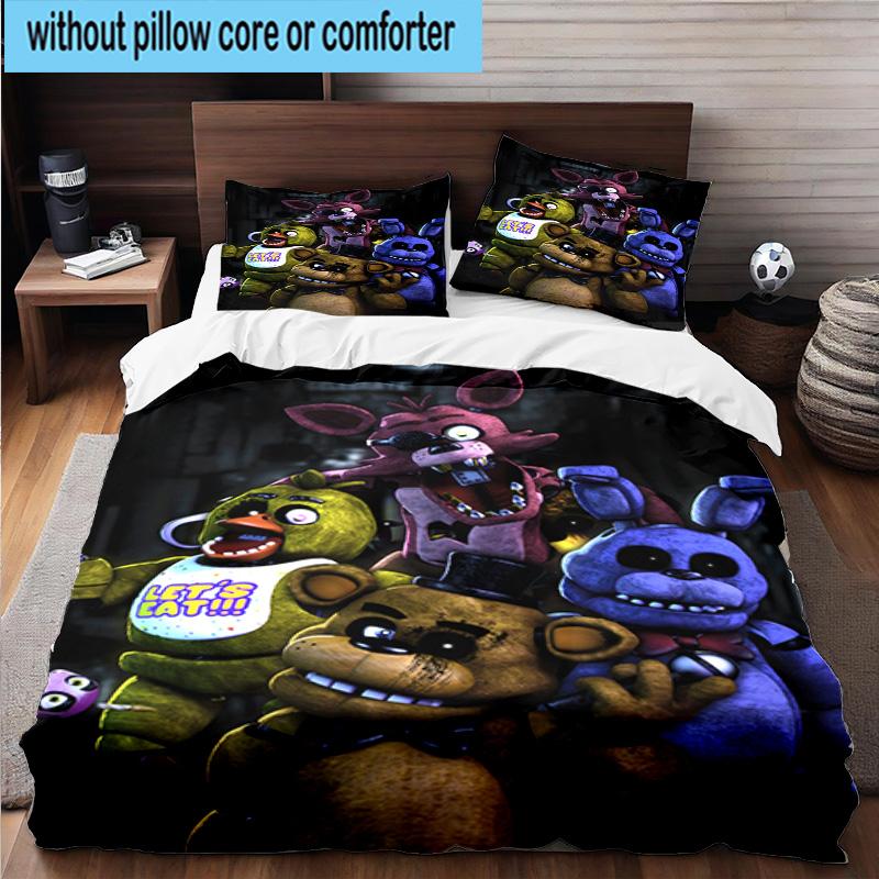 1PC Fnaf Character Collage 3pcs Bedding,Including 1pc Duvet Cover And 2pcs Pillowcases Perfect for Christmas,Ideal for Bedroom, Dormitory