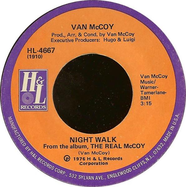 7-дюймовая пластинка VAN MCCOY Night Walk HL4667 H L Records 1976 США SoulFunk Б/у