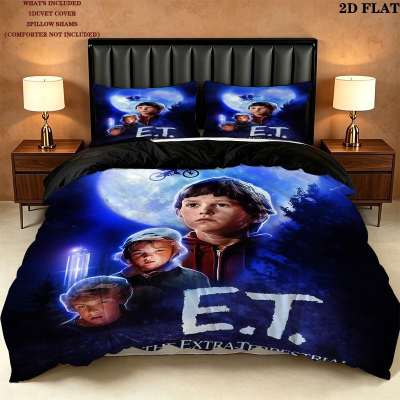Et Bedding Quilt Set Quilt Cover Pillowcase Home Decoration Birthday Gift (1 * duvet cover + 2 * pillowcase, without core)
