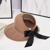 UV Protection Wide Brim Hat Ponytail Scallop Cap New Crochet Hat  Women