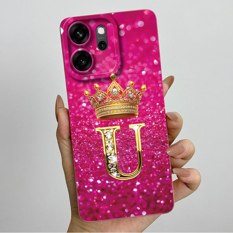 Чехол для Oppo Reno 14 FS Reno14 F S 14F 14FS 5G Чехол для телефона Королевские Буквы Ударопрочный Мягкий ТПУ Чехол Reno14FS Reno14F Чехол Capa