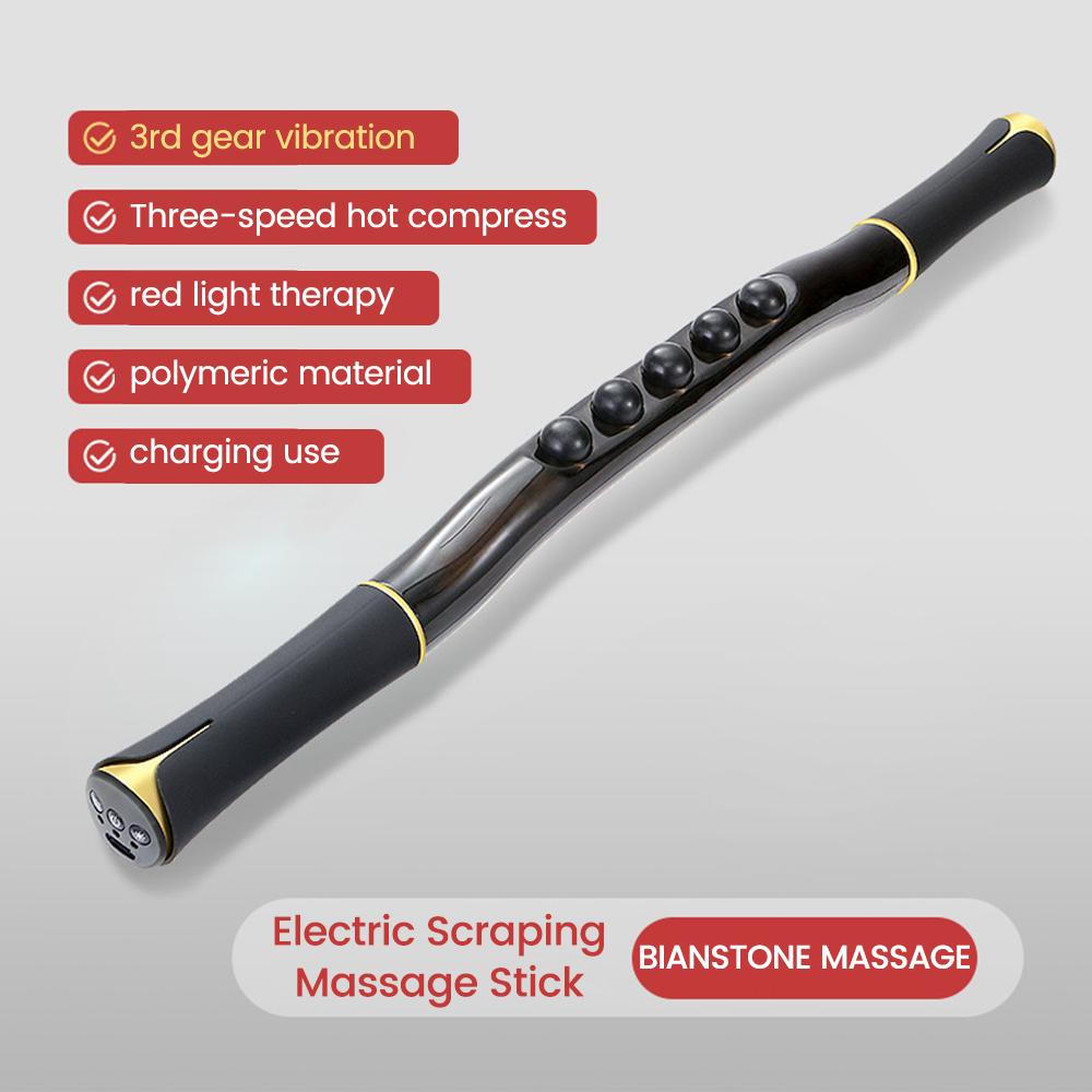 Электрический массажный стик Гуаша Вибрационный массажер от целлюлита для тела Инфракрасная тепловая терапия Скребковый массаж спины и тела Акупунктура