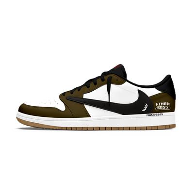 Travis Scott X Air Jordan 1 Винтажные Баскетбольные Кроссовки Унисекс Низкие Белые DZ4137-700(Команда1698-)