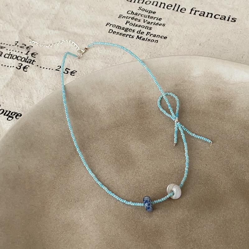 Дизайнерское ожерелье с пончиком и бусинами из миллета, женская свежая мода, темперамент, элегантная универсальная цепочка на шею, цепочка на ключицу