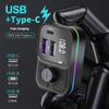 Bluetooth 5.0 Автомобильный FM-передатчик с регулировкой на 180 градусов, двухканальный USB-плеер, зарядное устройство для Mp3, беспроводной светильник Type-C, громкая связь