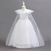 Cross-Border Princess Elsa Cosplay Mesh Dress for Girls with Sequins and Cape