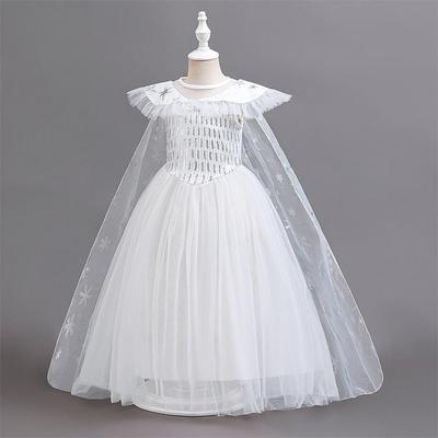 Трансграничное сетчатое платье для косплея принцессы Эльзы для девочек с пайетками и накидкой