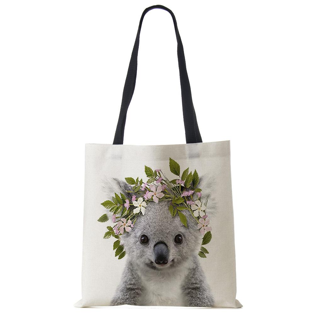 Милая Серия Животных Панда Коала Слон Принт Женская Сумка Повседневная Сумка-Тоут Сумка через Плечо Большая Вместимость KTY