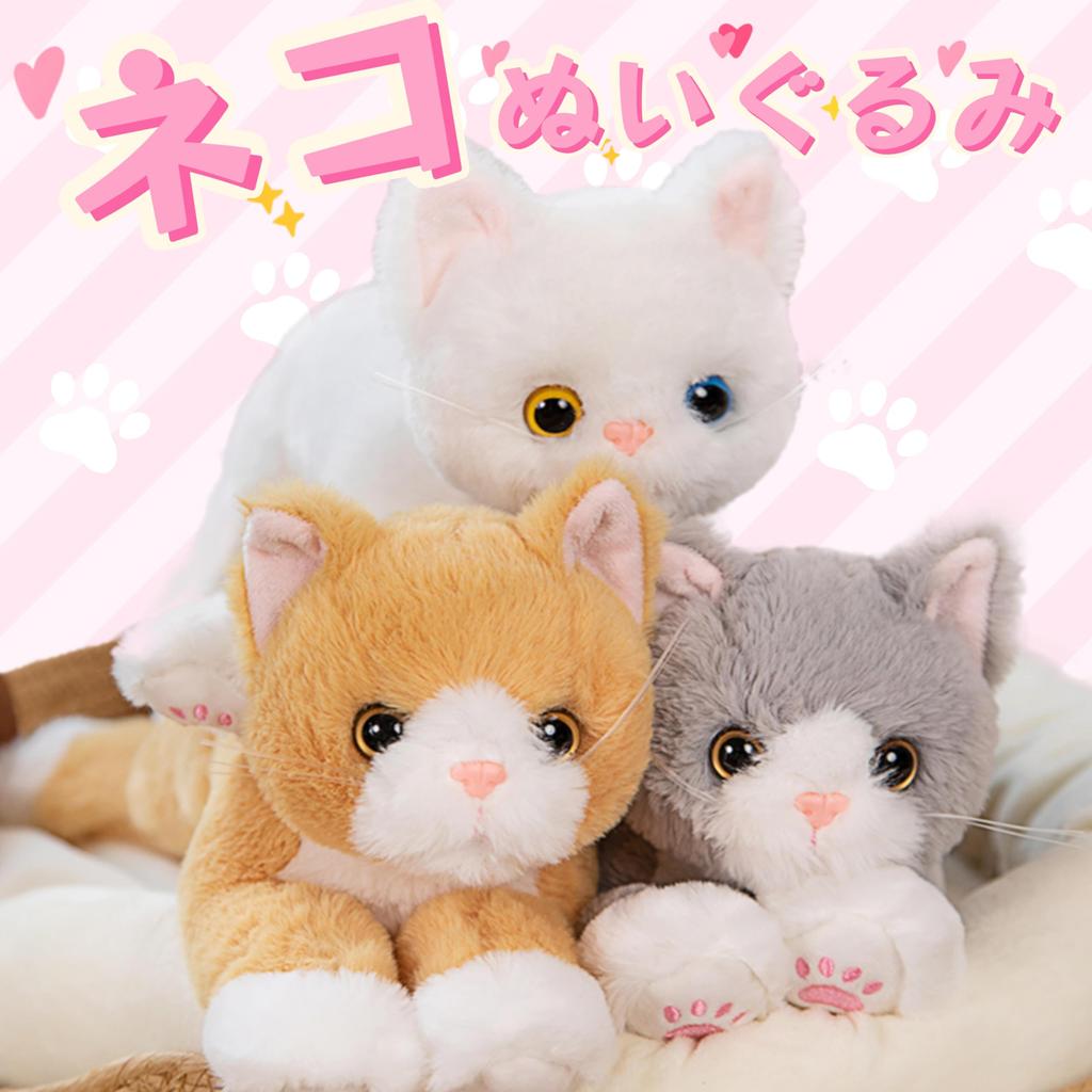 Реалистичный плюшевый кот, тело, как живой, спящая машина, подарок для 47 см, серовато-белая игрушка, подушка, милый, пушистый, кукла, подушка, мягкий, подушка, моющийся,