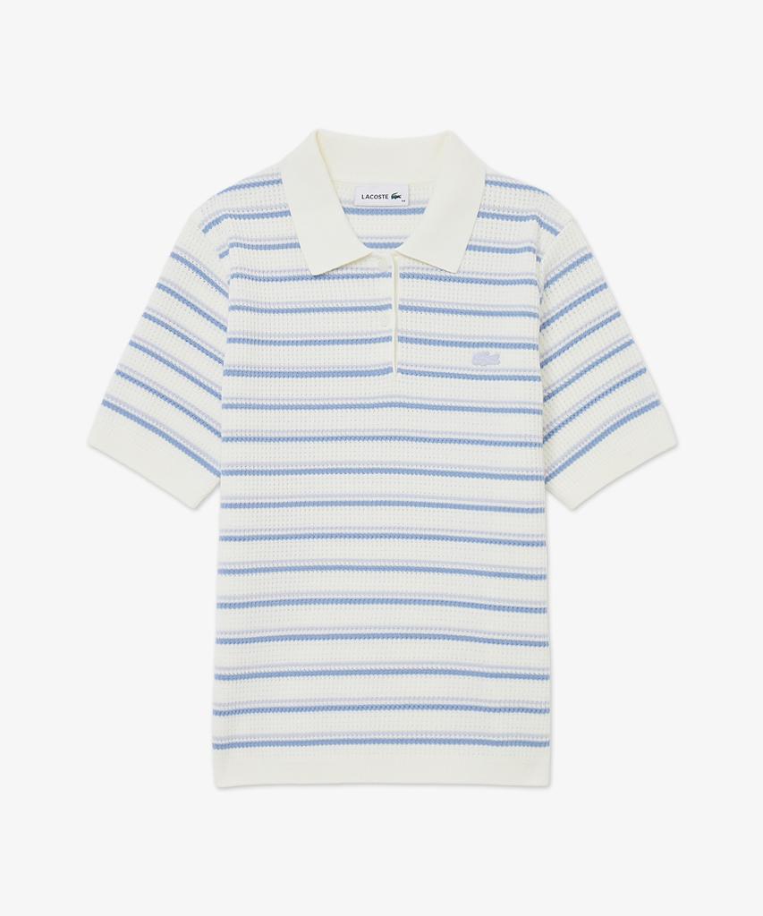 LACOSTE Women'S Striped Sweater Polo Shirt Pf710E-56G Aey