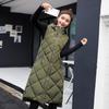 Женский осенне-зимний длинный теплый жилет с капюшоном, повседневный пушистый жилет, утолщенные жилеты больших размеров с капюшоном