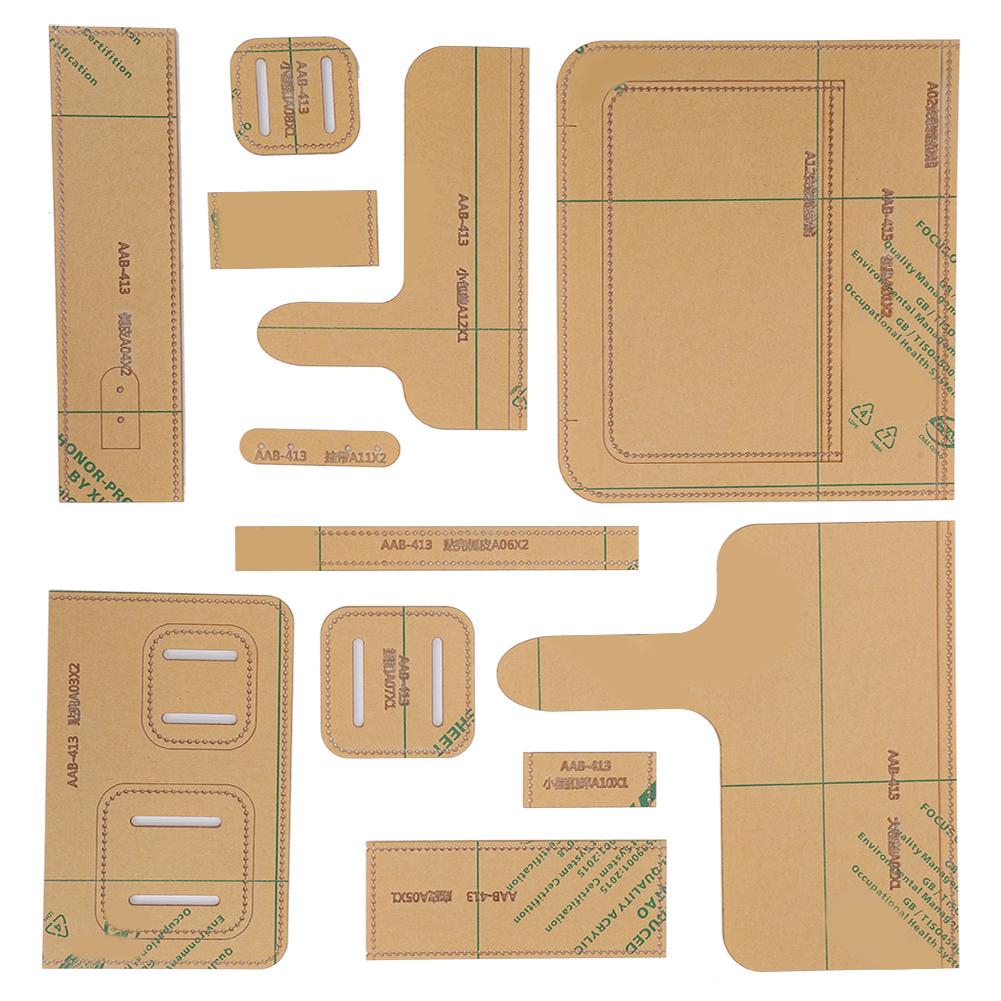 12Pcs Shoulder Bag Acrylic Template Leather Pattern DIY HandMade Drawing Craft Supplies