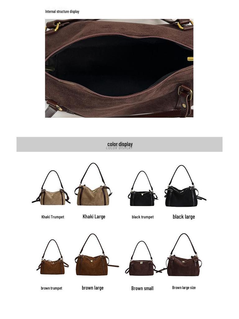 Винтажная матовая женская сумка-тоут большой вместимости «Бостон»: Сумка-боулинг на плечо и через плечо Осень/Зима