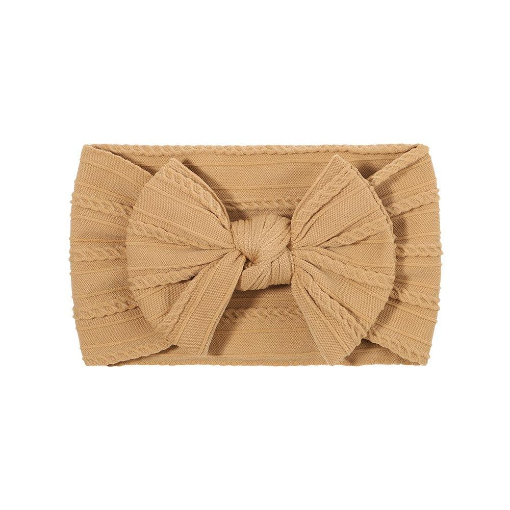 Ribbed Infant Turban Headwear Nylon Bows Baby Headband New Baby Headband Infant