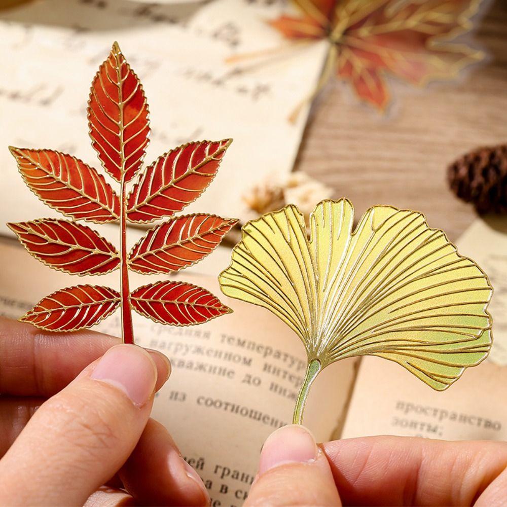 Цепочка-подвеска Листья Бронзирование Закладка Разноцветная Разделитель страниц Подарок студенту