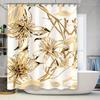 Роскошная цветочная шторка для душа Современный золотой декор для ванной комнаты Дома Гостиной Кухни Водонепроницаемая ткань Различных размеров Доступна