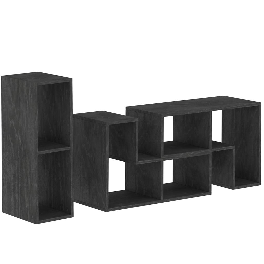 Three-Block Modular TV Stand - Black Wood-Effect