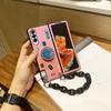 Чехол-держатель для камеры с рисунком Blue Ray для Samsung Galaxy Z Fold 3 2 5g, глянцевый противоударный защитный чехол с цепочкой Imd