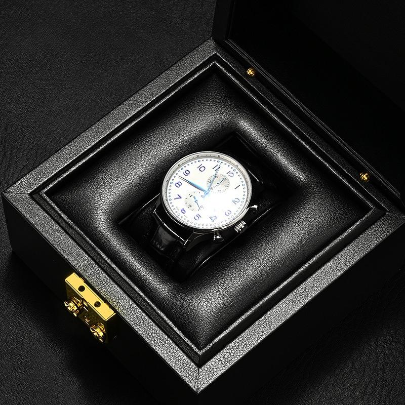 Luxury Watch Box, Light Luxury PU Leather Travel Watch Case, Portable Wristwatch Gift Storage Box