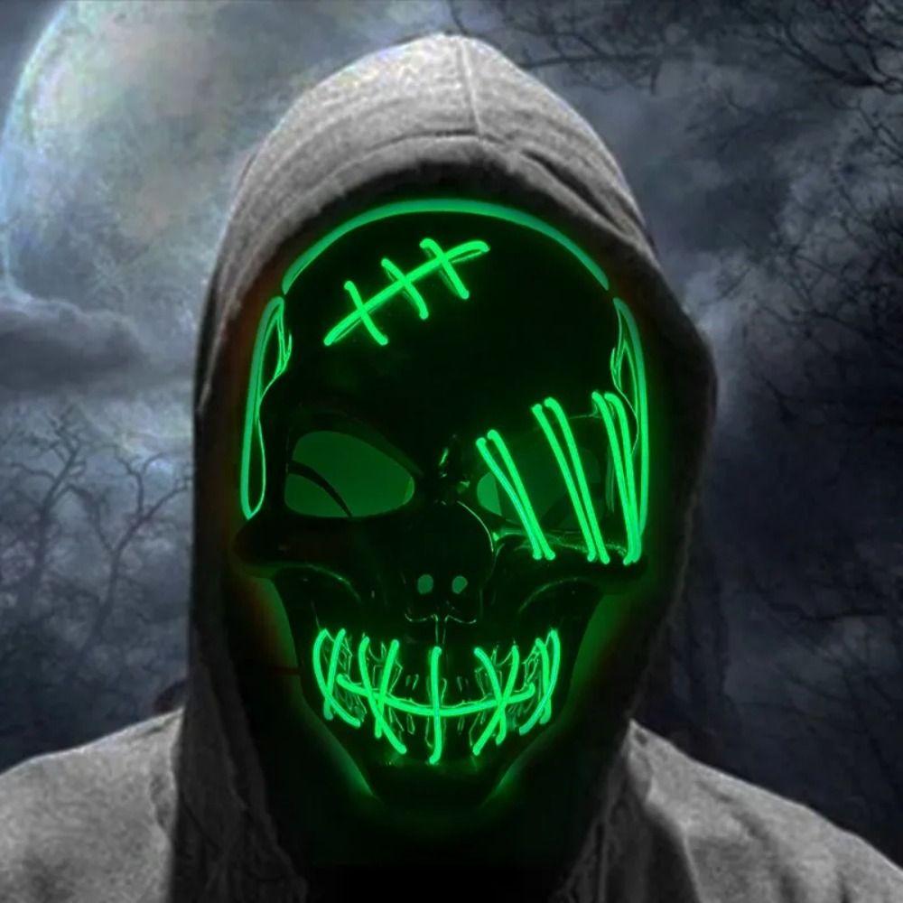 Headwear Skull Glowing Mask PP Costume Props Gothic Full Face Mask  Party Supplies