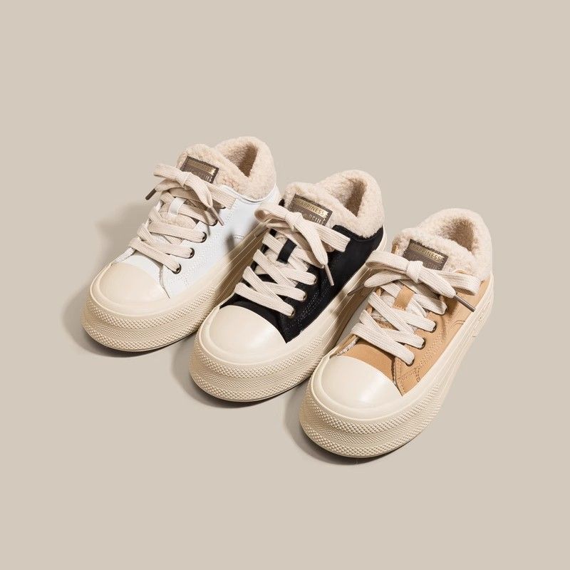 Зимняя нишевая теплая дизайнерская двухсторонняя обувь женская флисовая повседневная спортивная две хлопковые туфли женские