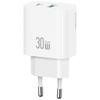 Ładowarka sieciowa USAMS CC316 T65 30W 1xUSB-C 1xUSB-A Fast Charging biały