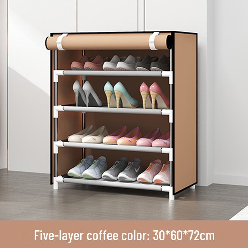 Multi-layer Shoe Rack for Home, Door, or Dorm Storage - Dustproof and Space-saving Shoe Organizer.