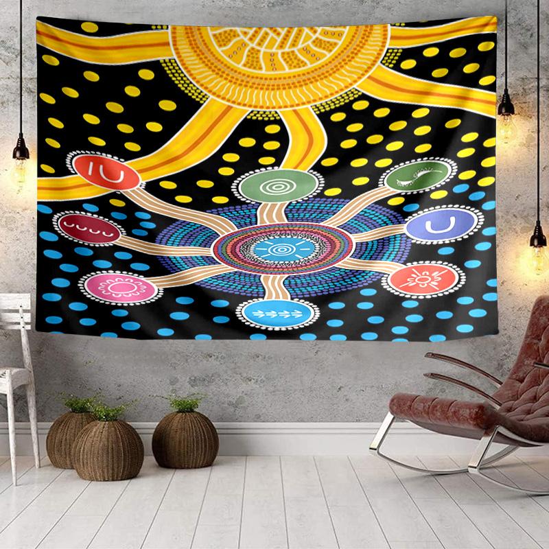Australian Aboriginal Art Patterns Tapestry Room Decoration Wall Hanging for Living Room Bedroom, dormitory, Birthday and Christmas gifts