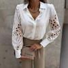 Spring Summer Women's Solid Color Lace Patchwork Shirt Women's Shirt Blouses & Shirts