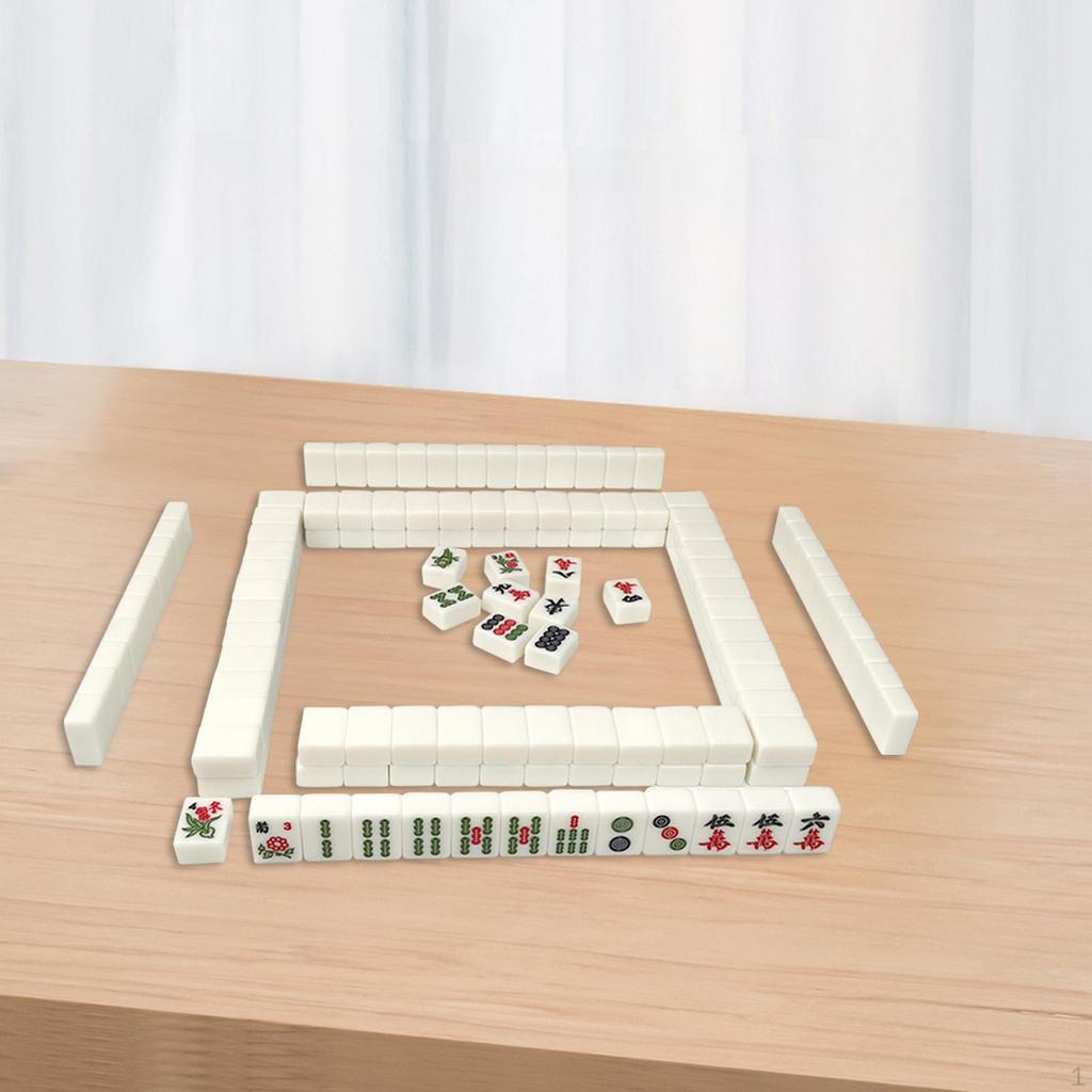 144 Pieces Chinese Version Game Set Mini Mahjong Tiles Party Supplies Classic Board Portable
