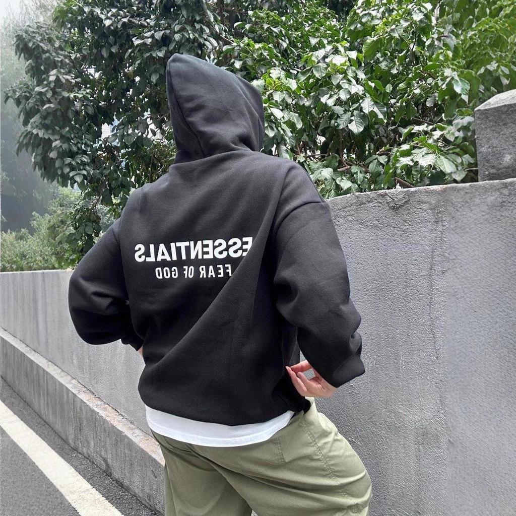 Green X FOG Essentials Plus Velvet Hooded Sweatshirt SS24