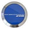 WORK EMOTION KWM-FBLX4 Center Cap, FLAT TYPE, Blue, Pack of 4