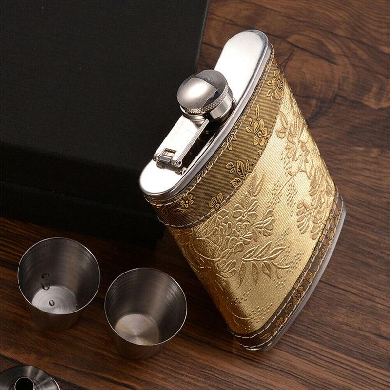 Portable Liquor Whiskey Alcohol Flagon Stainless Steel Hip Flask Wine Bottle